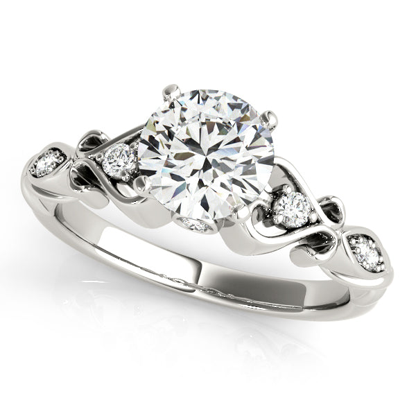Round Swirl Set Engagement Ring - Michael E. Minden Diamond Jewelers