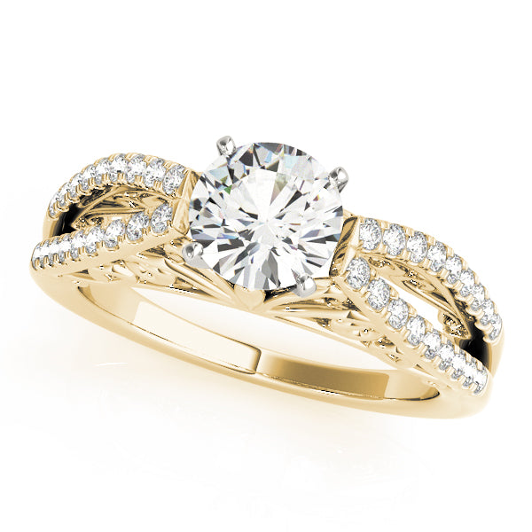 Split Curved Shank Engagement Ring - Michael E. Minden Diamond Jewelers