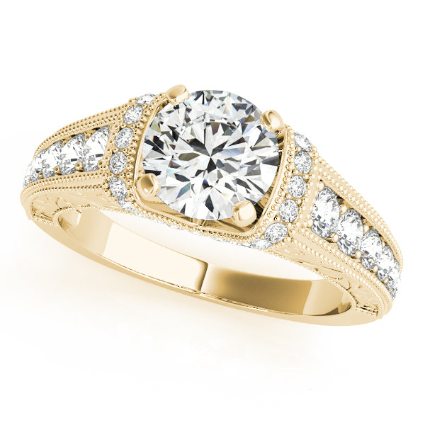 Intricate Diamond Milgrain Engagement Ring - Michael E. Minden Diamond Jewelers
