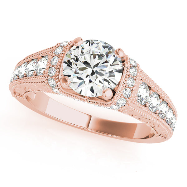 Intricate Diamond Milgrain Engagement Ring - Michael E. Minden Diamond Jewelers