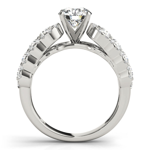 Wide Set Halo Diamond Detail Engagement Ring - Michael E. Minden Diamond Jewelers