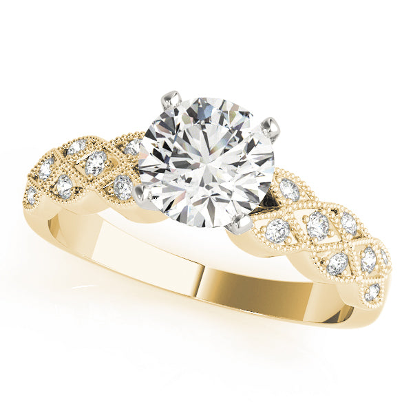 Milgrain Crisscross Engagement Ring - Michael E. Minden Diamond Jewelers