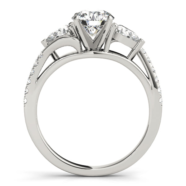 Round & Pear Set Wrapped Engagement Ring - Michael E. Minden Diamond Jewelers