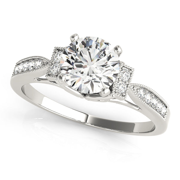 Milgrain Accent Set Engagement Ring - Michael E. Minden Diamond Jewelers