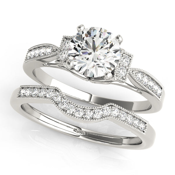 Milgrain Accent Set Engagement Ring - Michael E. Minden Diamond Jewelers