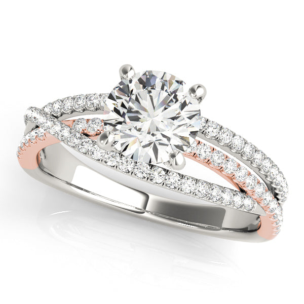 Two-Tone Rose Gold Twisted Row Engagement Ring - Michael E. Minden Diamond Jewelers