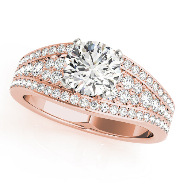 Round Cut Wide Shank Engagement Ring - Michael E. Minden Diamond Jewelers