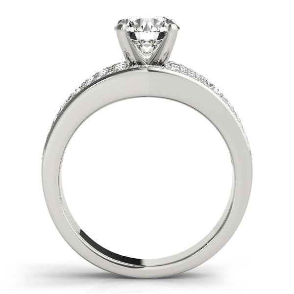 Round Cut Wide Shank Engagement Ring - Michael E. Minden Diamond Jewelers