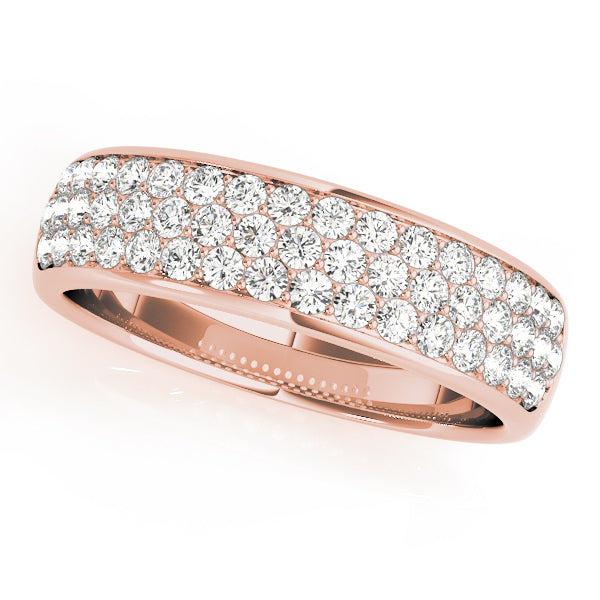 Three Row Pave-Set Wedding Ring - Michael E. Minden Diamond Jewelers