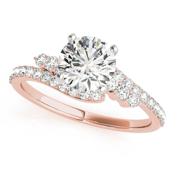 Round Bypass Halo Engagement Ring - Michael E. Minden Diamond Jewelers
