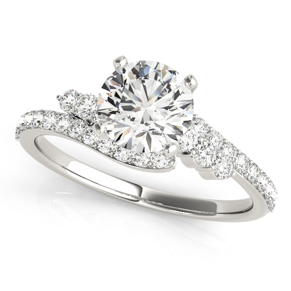 Round Bypass Halo Engagement Ring - Michael E. Minden Diamond Jewelers