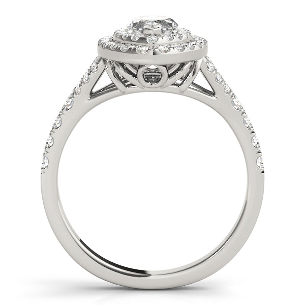 Marquise Two-Tone Double Halo Engagement Ring - Michael E. Minden Diamond Jewelers