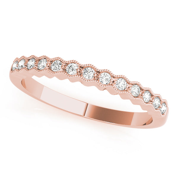 Romantic Wave Milgrain Wedding Ring - Michael E. Minden Diamond Jewelers