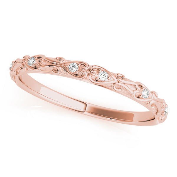 Heart Swirl Detail Wedding Ring - Michael E. Minden Diamond Jewelers