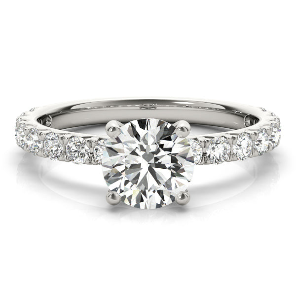 Round Classic Pave Engagement Ring - Michael E. Minden Diamond Jewelers