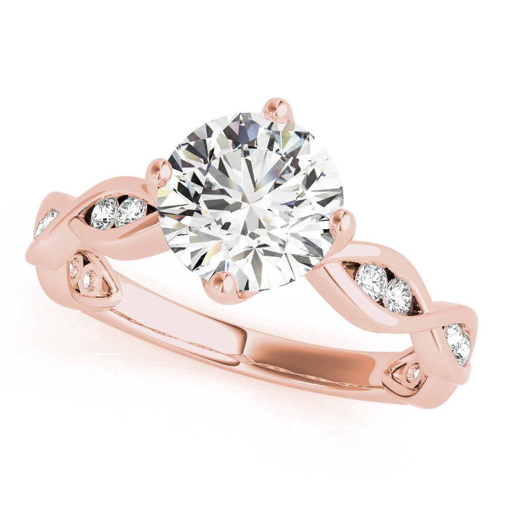 Round Twisted Channel Set Engagement Ring - Michael E. Minden Diamond Jewelers