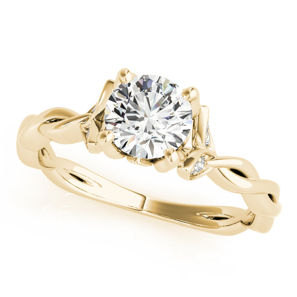 Round Twisted Detail Engagement Ring - Michael E. Minden Diamond Jewelers