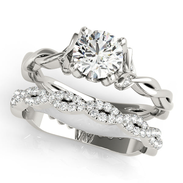 Round Twisted Detail Engagement Ring - Michael E. Minden Diamond Jewelers
