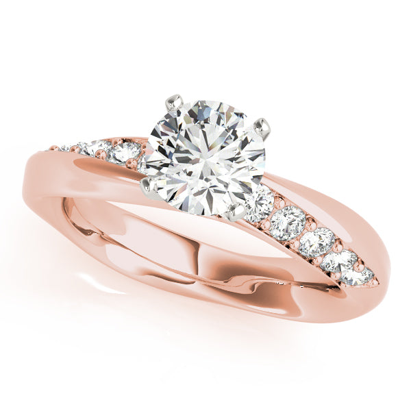 Round Contemporary Bypass Pave Engagement Ring - Michael E. Minden Diamond Jewelers