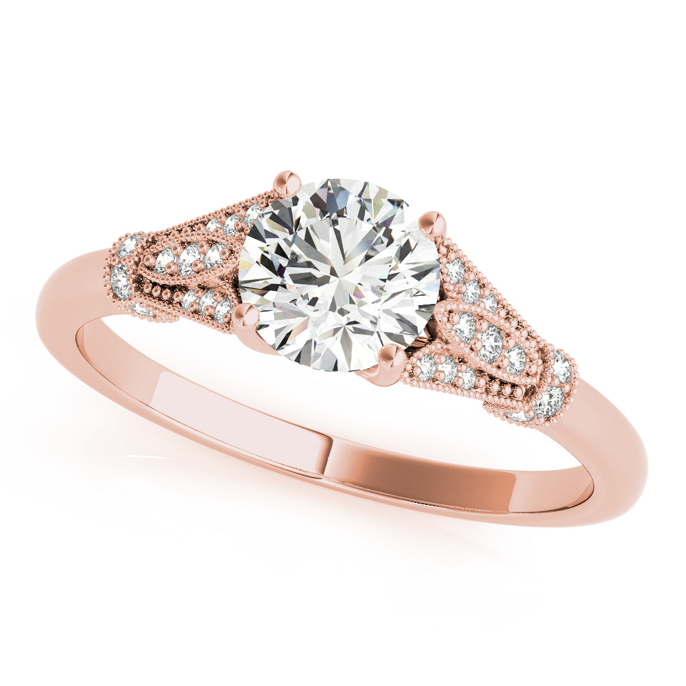 Round Milgrain Side Detail Engagement Ring - Michael E. Minden Diamond Jewelers