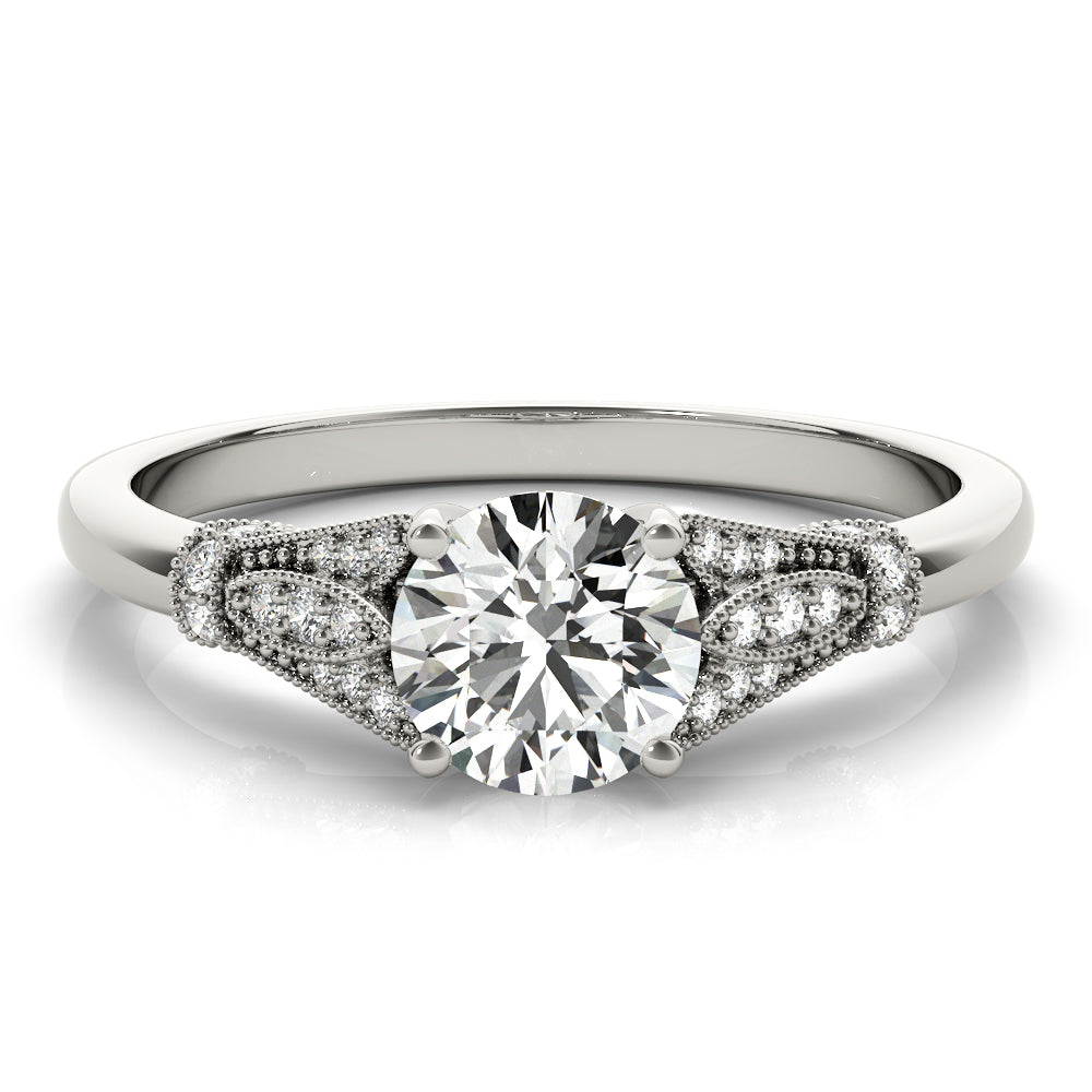 Round Milgrain Side Detail Engagement Ring - Michael E. Minden Diamond Jewelers