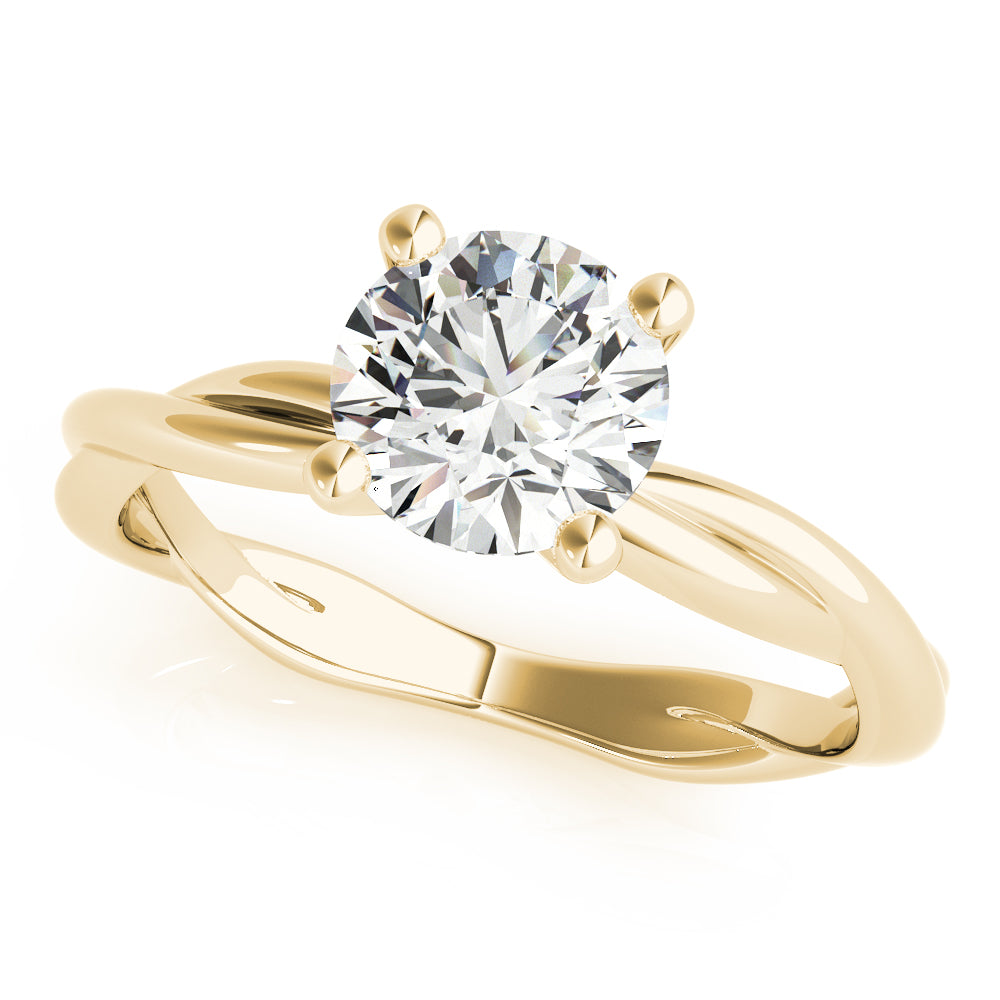 Round Solitaire Twisted Engagement Ring - Michael E. Minden Diamond Jewelers