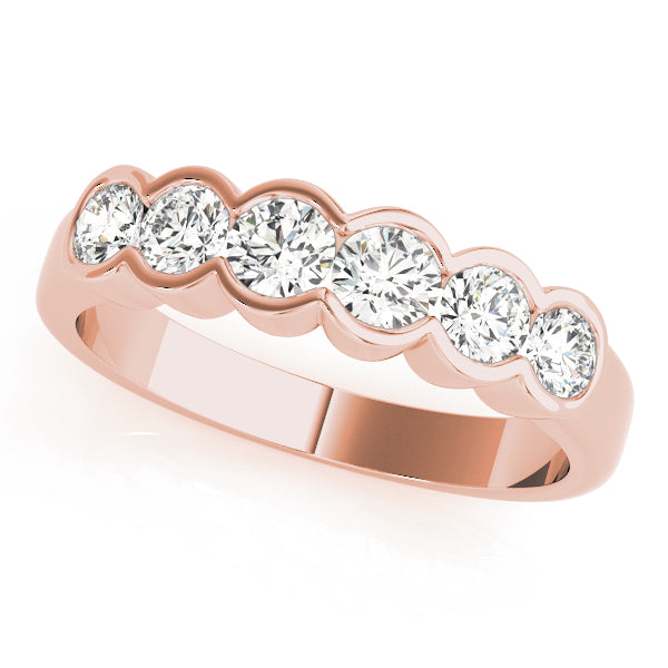 Six Stone Bezel-Set Wedding Ring - Michael E. Minden Diamond Jewelers