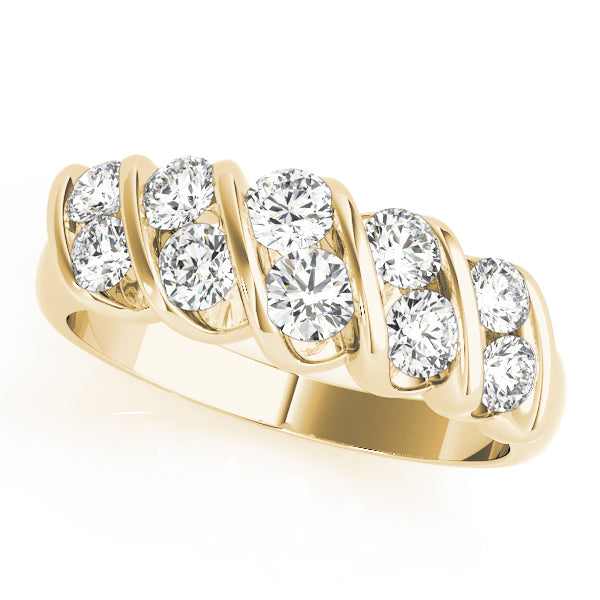 Double Stone Swirl Wedding Ring - Michael E. Minden Diamond Jewelers