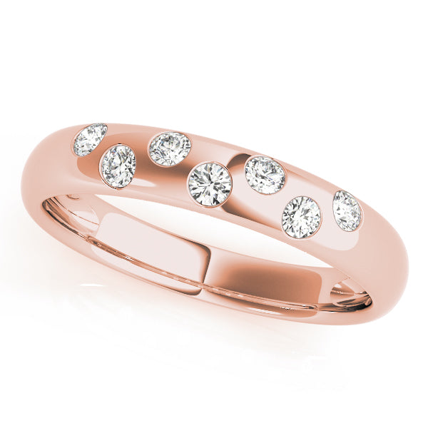 Round Bezel Wedding Ring - Michael E. Minden Diamond Jewelers