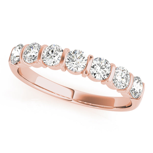 Curved Bar-Set Wedding Ring - Michael E. Minden Diamond Jewelers