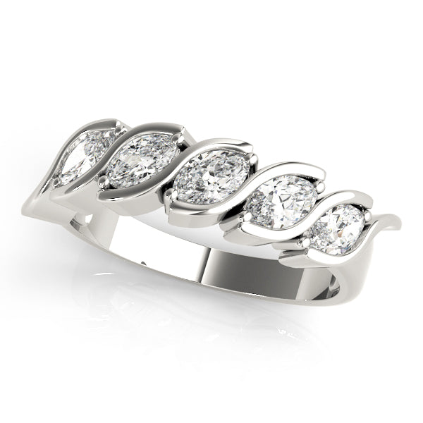 Marquise Swirl Wedding Ring - Michael E. Minden Diamond Jewelers