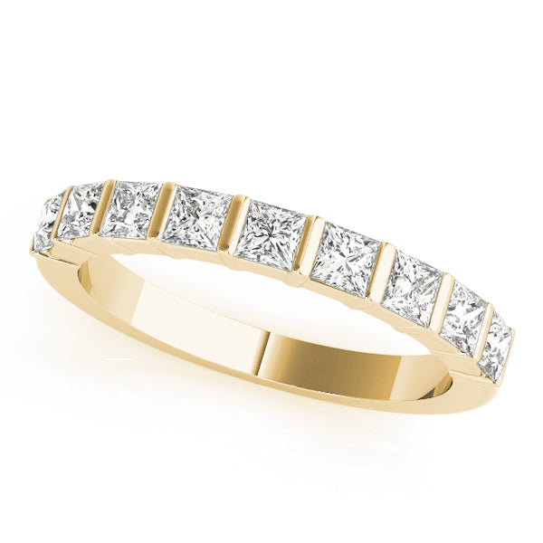 Princess Cut Bar-Set Wedding Ring - Michael E. Minden Diamond Jewelers