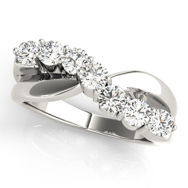 Bypass Swirl Prong-Set Wedding Ring - Michael E. Minden Diamond Jewelers