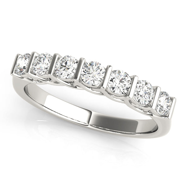 Round Bar-Set Wedding Ring - Michael E. Minden Diamond Jewelers