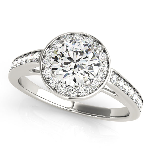 Round Halo Bezel Style Engagement Ring - Michael E. Minden Diamond Jewelers