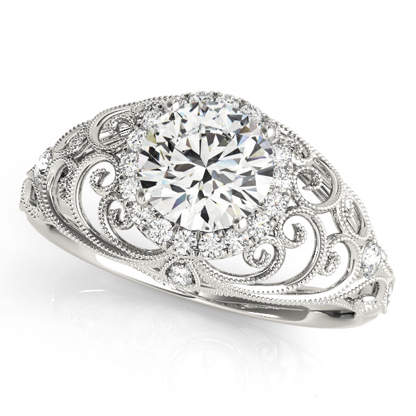 Round Cut Vintage Inspired Engagement Ring - Michael E. Minden Diamond Jewelers