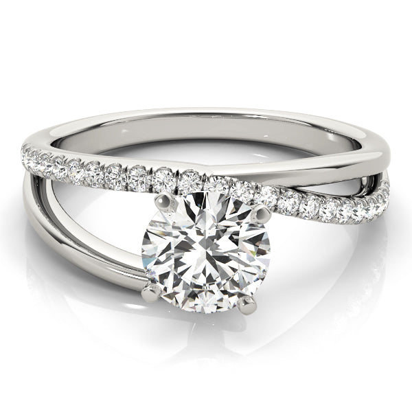 Contemporary Round Swirl Engagement Ring - Michael E. Minden Diamond Jewelers