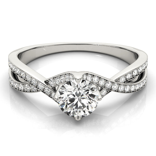 Round Cut Twist Set Engagement Ring - Michael E. Minden Diamond Jewelers