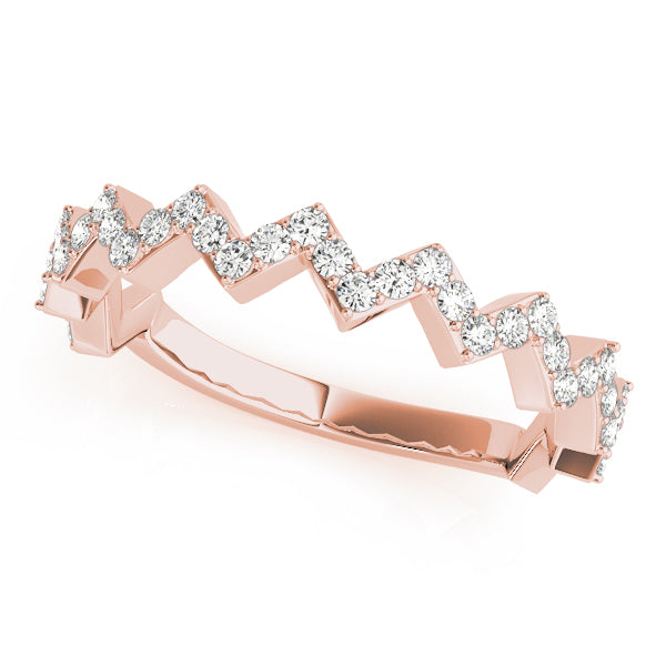 Chevron Inspired Wedding Ring - Michael E. Minden Diamond Jewelers
