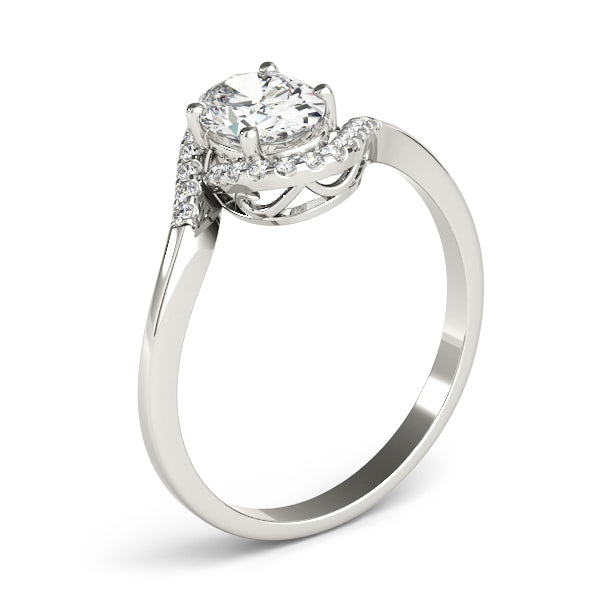 Oval Wrapped Halo Engagement Ring - Michael E. Minden Diamond Jewelers