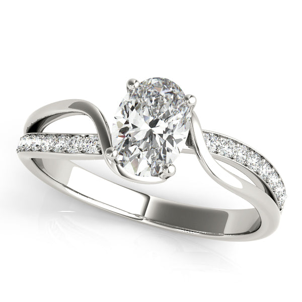 Oval Shape Diamond Twist Engagement Ring - Michael E. Minden Diamond Jewelers