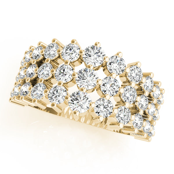 Three Row Multi Prong-Set Wedding Ring - Michael E. Minden Diamond Jewelers