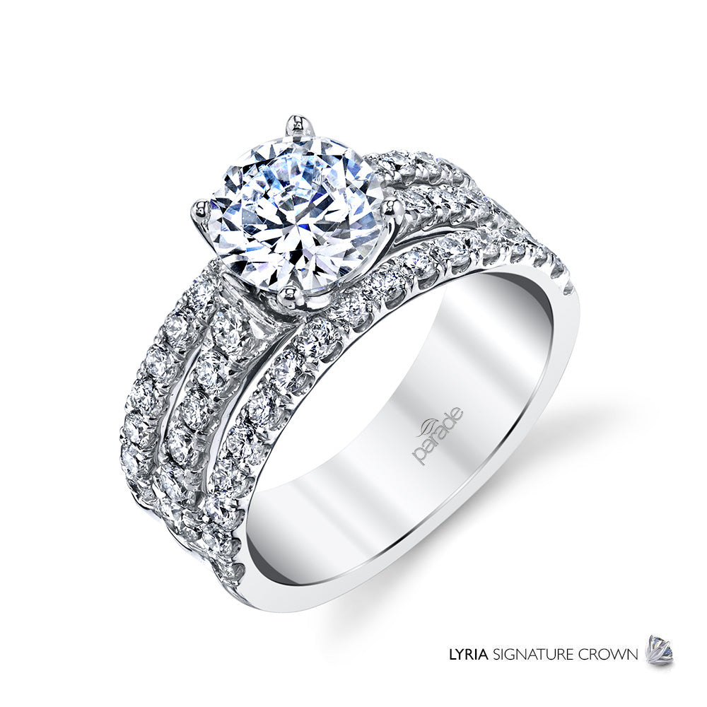 Round Cut Triple Band Engagement Ring - Michael E. Minden Diamond Jewelers