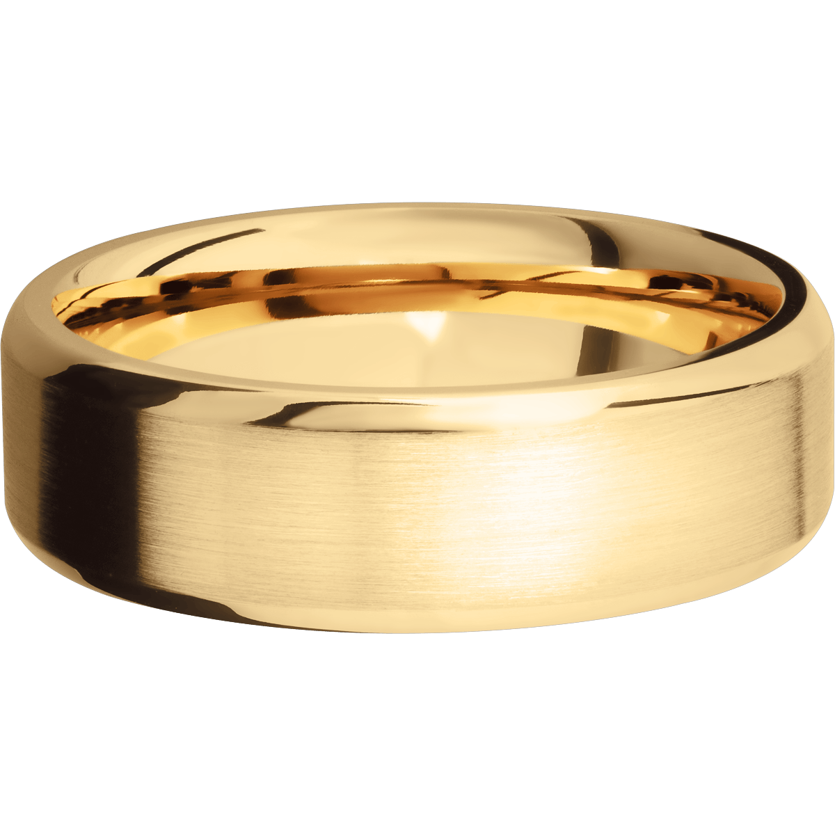 Beveled Comfort Fit Men's Wedding Ring with Satin Finish - Michael E. Minden Diamond Jewelers