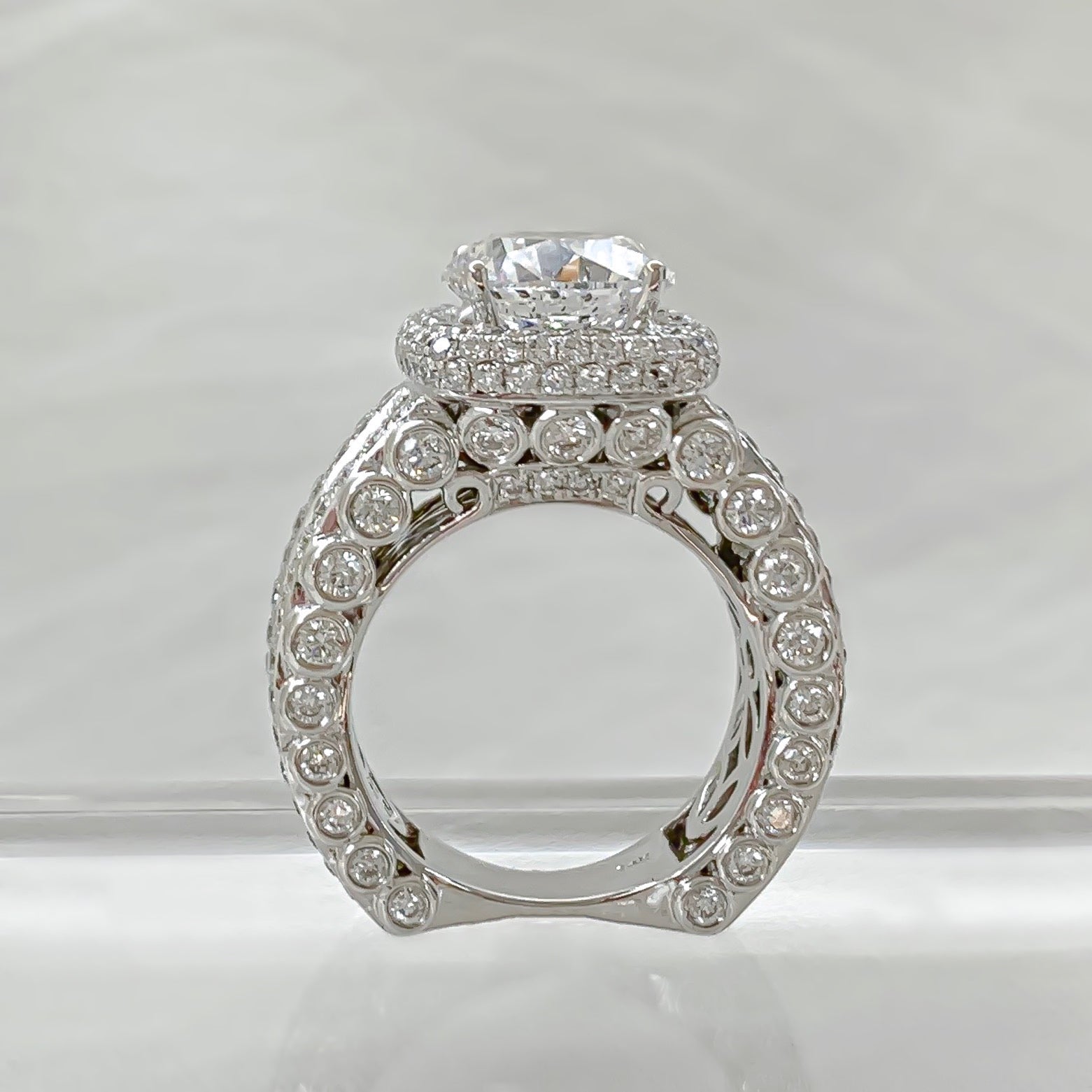 White Gold 9.50ctw Round Brilliant Diamond Ring - Michael E. Minden Diamond Jewelers