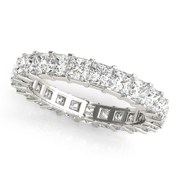 Eternity Princess Cut Prong-Set Wedding Ring - Michael E. Minden Diamond Jewelers