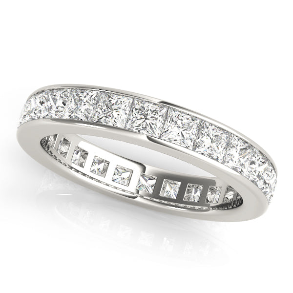 Eternity Princess Cut Channel-Set Wedding Ring - Michael E. Minden Diamond Jewelers