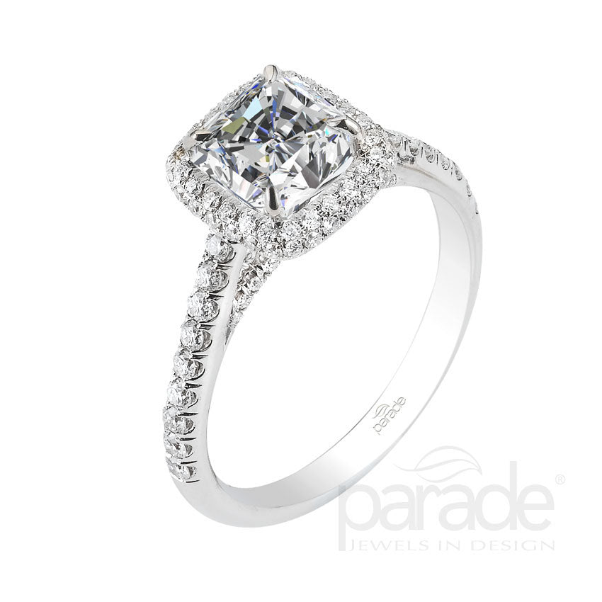 Cushion Cut Halo Engagement Ring - Michael E. Minden Diamond Jewelers
