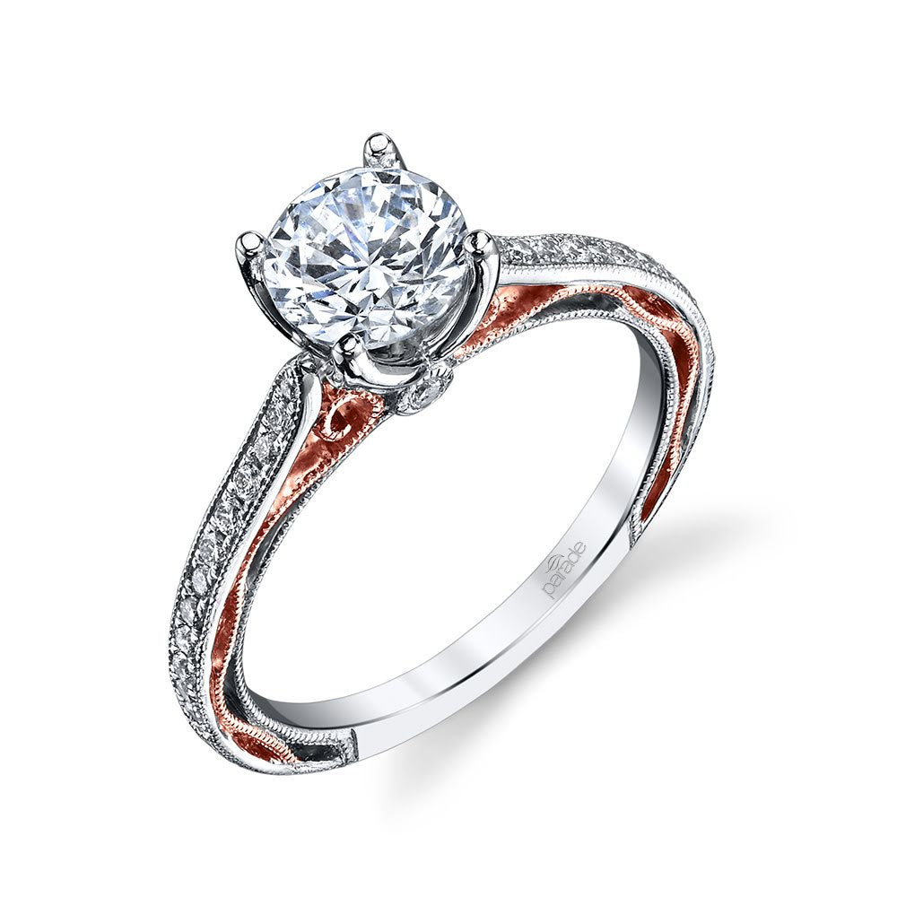 Two-Tone Pave Engagement Ring - Michael E. Minden Diamond Jewelers