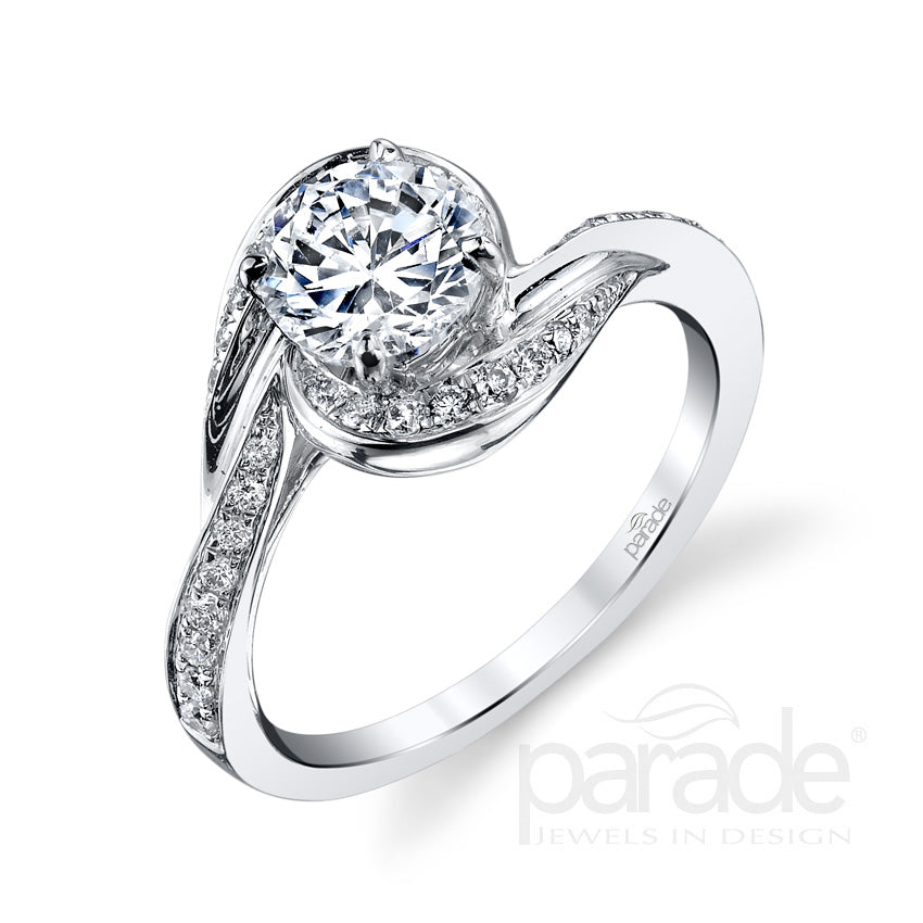 Round Wrapped Halo Detail Engagement Ring - Michael E. Minden Diamond Jewelers